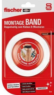 Fischer 545955 Dubbelsidig monteringstejp (L x B) 3 mx 19 mm 1 rulle(r) (545955)