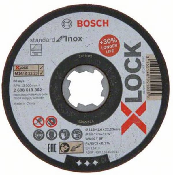 Bosch tilbehør X-LOCK 2608619362 Skæreskive højre 115 mm 1 stk.