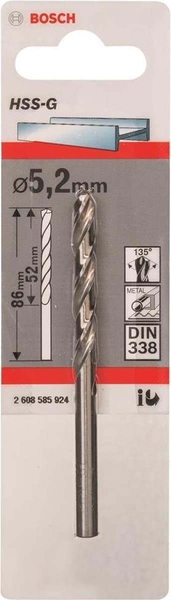 Bosch - Metalbor HSS-G, standard 5,2 x 52 x 86 mm