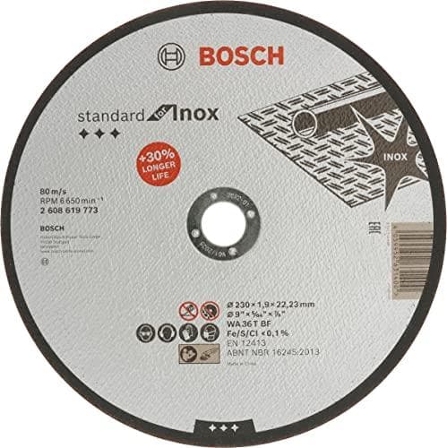 Bosch 2608619773 skæreskive - Standarden for inox skæreskive er et pålideligt valg til bearbejdning af inox. Skiven er lavet af aluminiumoxid og er sp