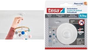 tesa Powerstrips loftkroge, til tapet og gips, 0,5 kg, ideel til montering af dekorative genstande, - 1 stk (77781-00000-00)