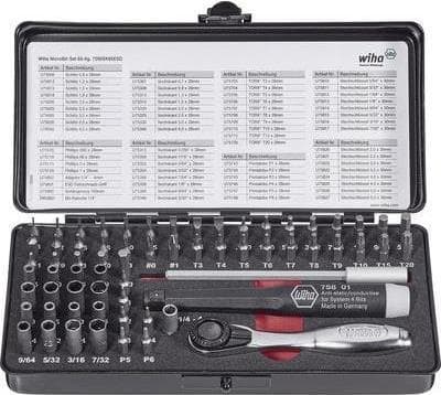 Wiha 7000 SK 65 ESD - 65 stk. - Kryds - Flad - Sekskantet - 1x Micro-bit 28 mm (40600) - Slidset: 0,8 - Bitlængde: 28 1x Micro-bit 28 mm (40601) - Sli