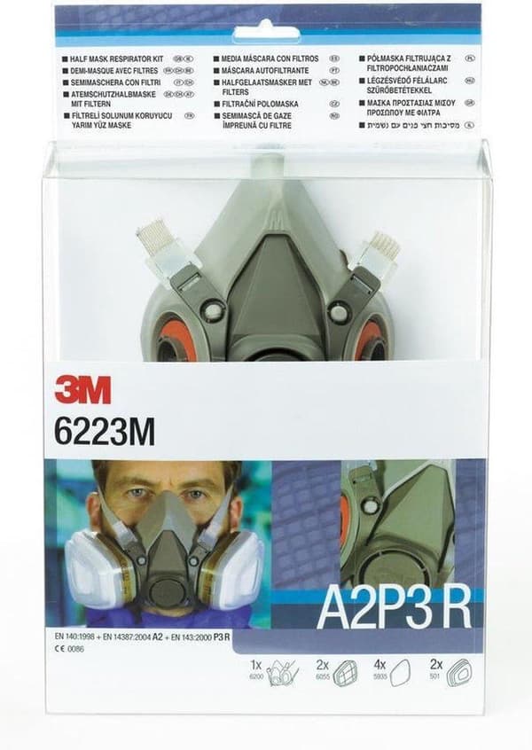 3M 6223 M De272917373 Halvmaskesæt A2P3 R Størrelse: Uni