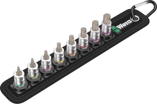 Wera 05003881001 Bælte A 2 8-delt Zyklop Bit fatningssæt med holdefunktion på bælte - Unbrakon - 1/4"