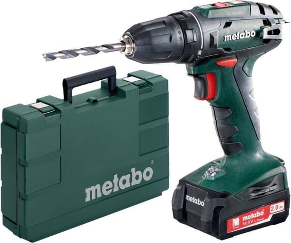 Metabo BS 14,4 - Akku boremaskine - 14,4 Volt - inkl. 2 li-ion batteripakker (2,0 Ah) og oplader medfølger