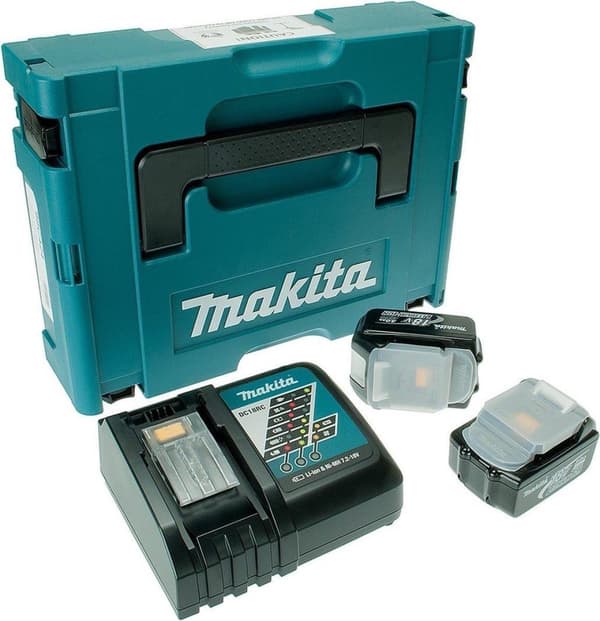 Makita 197952-5 18V LXT Li-Ion batteri startsæt (2x 3,0Ah batteri) + hurtigoplader i Mbox