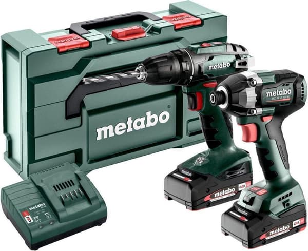METABO BATTERI COMBO SET 2.8.1 | BS 18 (BORSKRUE) + SSD 18 LT 200 BL (SLAGSSKRUEDRÆR) | 18 V | 2X2.0AH, SC 30 | I METABOX - 685193000
