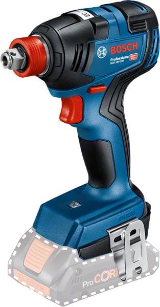 Bosch GDX 18V-200 Professional - Slagnøgle - akku - 1/4" unbrakon, 1/2" firkantet unbrakon - 200 N m - uden batteri - 18 V