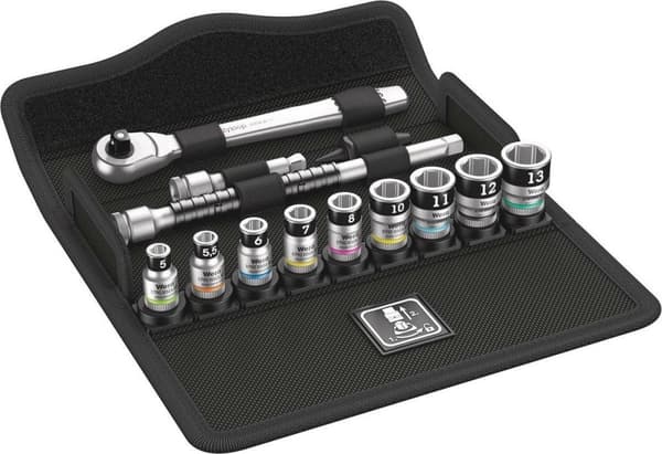 Wera - 8100 SA 12 HF Zyklop Metal - 13-delt skraldesæt med vendepal - 1/4"
