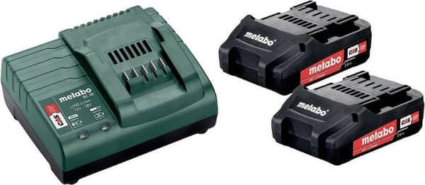 Metabo Basic Set Li-Ion batteri 18V 2x 2Ah ersättningsbatteri och laddare (685161000)