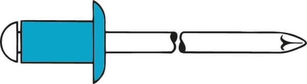 Gesipa 1455168 Standard blind jack søm - Fladt hoved - Åben - A2 IN/IN - 5 x 8 mm (500 stk)