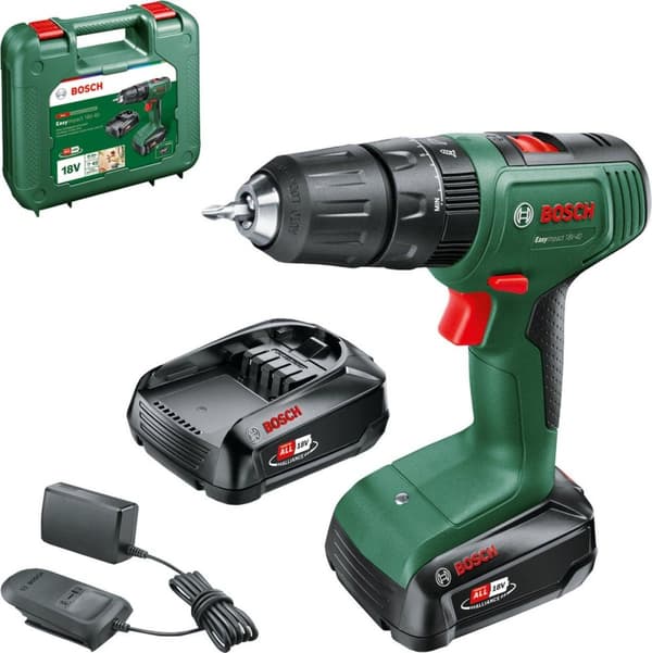 Bosch EasyImpact 18V-40 Akku slagboremaskine - Med 2x 18V batteri og oplader