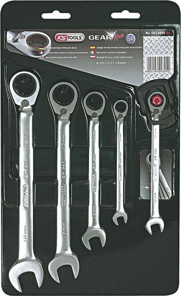 Räikkäavainsarja KS-Tools 503.4605 8-19mm 5-osainen