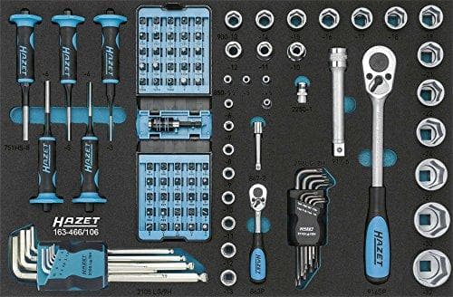 HAZET Safety-Insert-System (SIS) værktøjssæt 106 dele 12,5 mm (1"2") 6,3 mm (1"4") 163-466/106 (163-466/106)