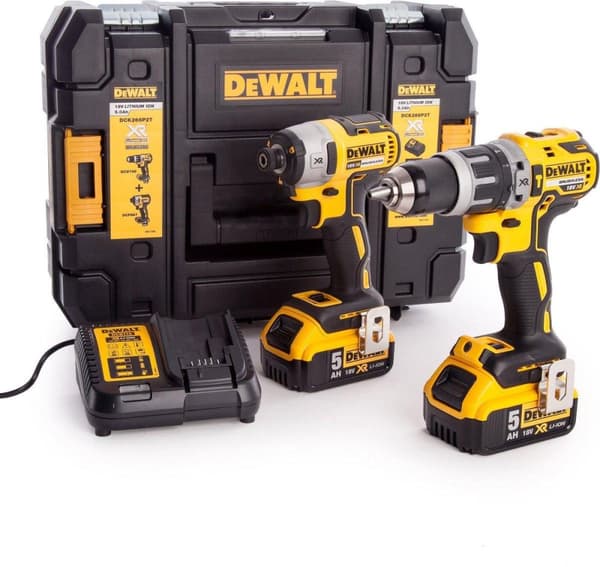DeWalt DCK266P2T Combiset - Akku hammer/skrueboremaskine + Trådløs slagtrækker - 18V 5.0Ah XR Li-ion