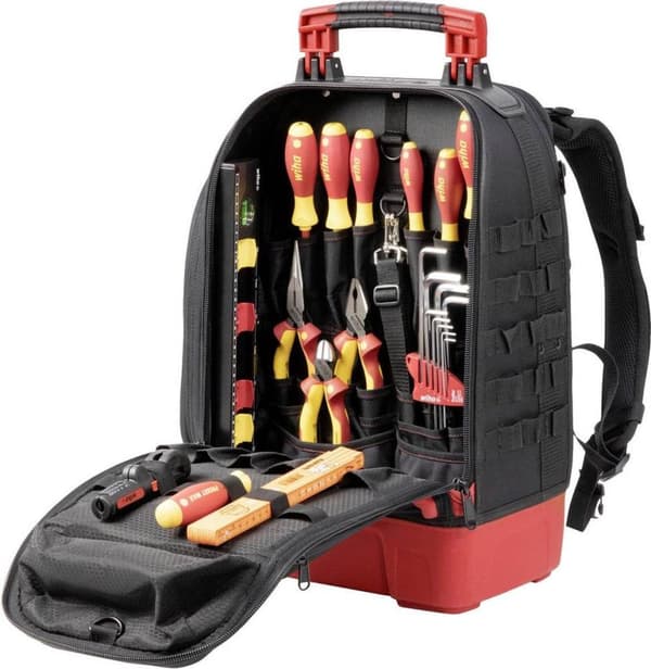 Wiha 45528 elektriker værktøj rygsæk udstyret 28 stykker (L x B x H) 385 x 260 x 530 mm (45528)