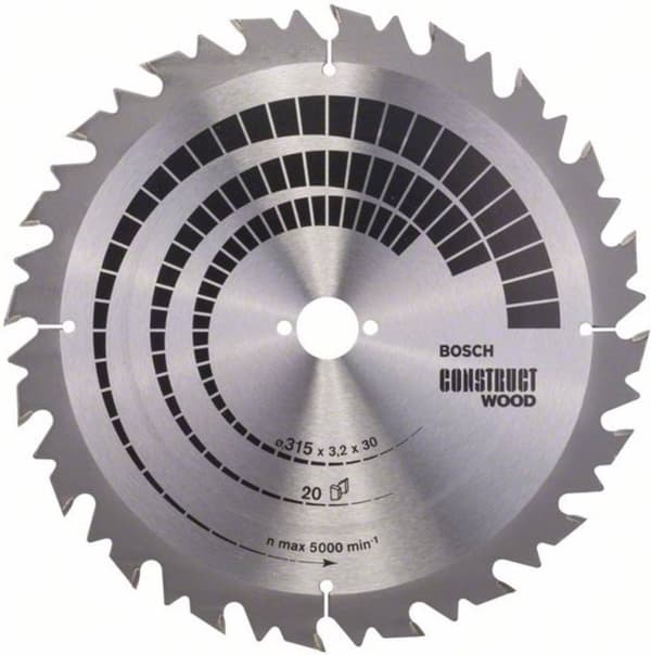 Bosch rundsavklinge Construct Wood 315 x 30 x 3,2 mm - 20 tænder