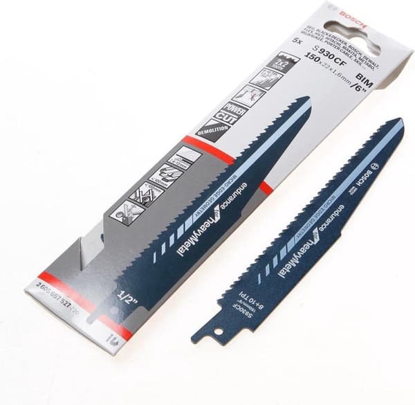 Bosch udholdenhed til heavyMetal S 930 CF - savklinge - til metal, stålrør, stålprofiler - 5 stk - længde: 150 mm - bredde: 22 mm (2608657527)
