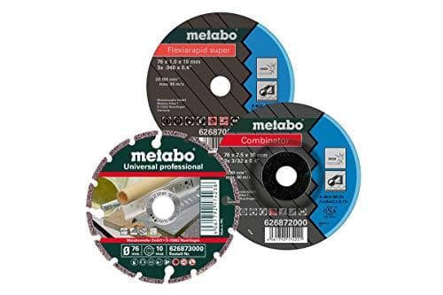 Metabo slibeskiver/skæreskiver sæt ø 76 mm (3-delt, til Powermaxx CC 12 BL / CC 18 LTX BL vinkelslibere, inkl. slibeskive, diamantskæreskive) 62687900