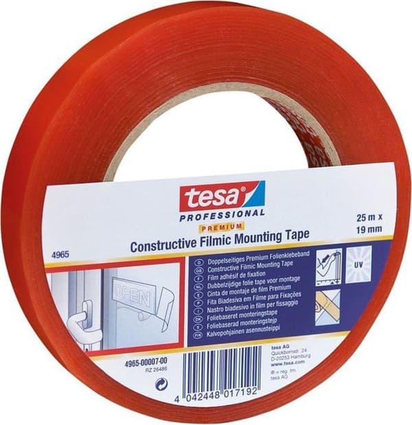 Tesa dubbelbelagd tejpTesafix 4965 transparent 19mmx25mtr