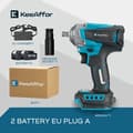 Miniatyrbillede 2 af 2: Elektrisk Slagnøgle, 1200N.M Moment, 18V Batteridrevet,2 BATTERI EU STIK A, EU