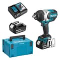 Miniatyrbild 1 av 6: 18V slagnyckel + 2 x 5 Ah batterier + laddare + MAKPAC fodral - MAKITA - DTW1002RTJ