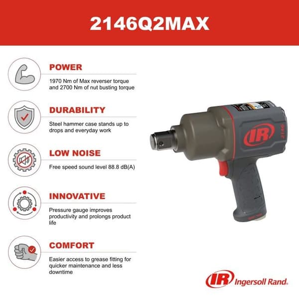 Ingersoll-rand slagnyckel - 2146Q2MAX - Ingersoll Rand, 1" komposit slagnyckel, brusreducering, 1 enhet