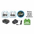 Miniatyrbild 3 av 3: RIBITECH R-BAT20 sladdlös slagnyckel - 20V 4Ah batteri - Snabbladdare - 420 Nm - 4 uttag ingår