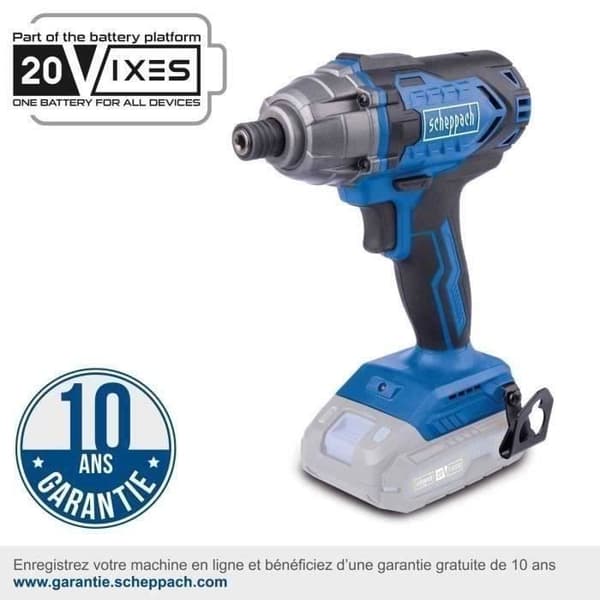 Akku-slagnøgle C-ID180-X - 1/4 børsteløs 180 Nm 3600 slag/min - SCHEPPACH 20V IXES - uden batteri eller oplader