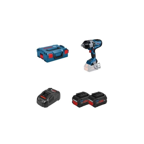 GDS 18V-1600 HC skiftnyckel - BOSCH - med 2 18V 8 Ah batterier - snabbladdare - L-BOXX - 06019M1002