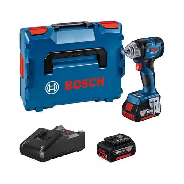 18V GDS 18V-330 HC slagnyckel + 2 GBA 5Ah batterier + laddare i L-BOXX box - BOSCH - 06019L5003