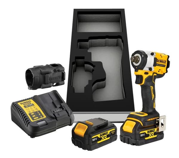 DEWALT 1/2" 18V 406Nm 2x5.0AH SLAGNØGLE MED PRÆNGNING TIL VOGNRING DCF921P2G