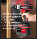 Miniatyrbild 1 av 4: 21V Slagskruvdragare – Borstlös Motor, 450 Ft-lbs Vridmoment, 2x 3.0Ah Batterier & 6 Socklar