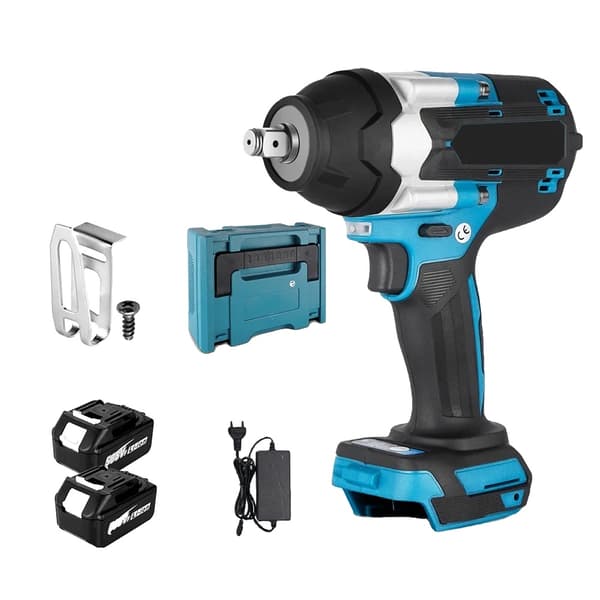 Harjaton sähköinen iskukulma, 1800N.m vääntö, 7200 RPM nopeus,2 Akku EU Plug B