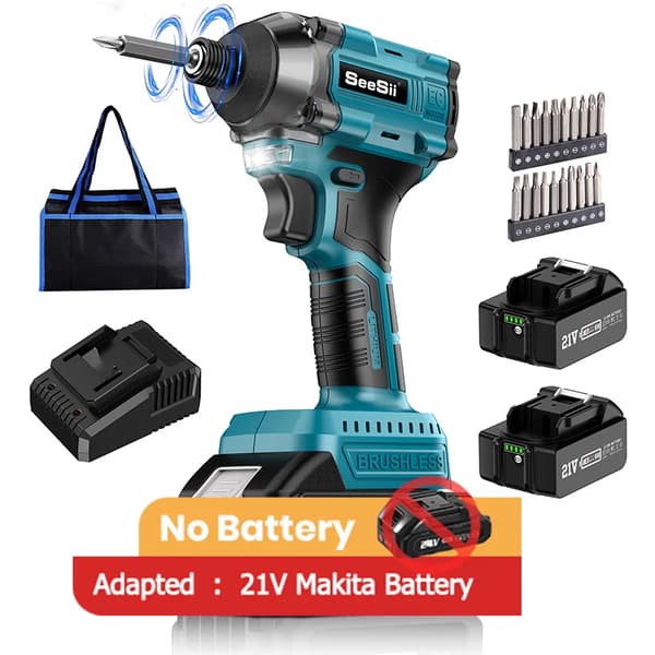 Borstlös Elektrisk Skruvdragare, 248NM Moment, 3300rpm Tomgångshastighet,2-4,0 Ah batterisatser