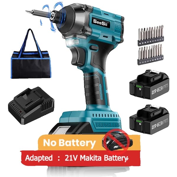 Borstlös Elektrisk Skruvdragare, 248NM Moment, 3300rpm Tomgångshastighet,2-4,0 Ah batterisatser