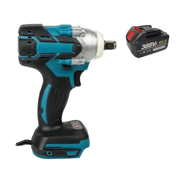Langaton sähköinen iskukäyttöinen avain, 520N.m vääntö, 4200 RPM nopeus,Sininen 1 akku