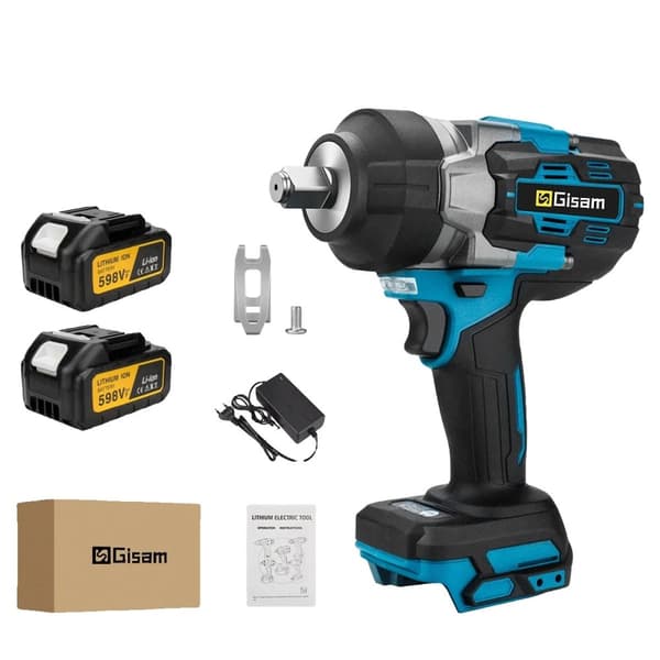 Sähkökäyttöinen iskulykkäri, maksimaalinen vääntömomentti 2800 N·m, tyhjönopeus 7600 rpm,2 Akku Kartonilaatikko