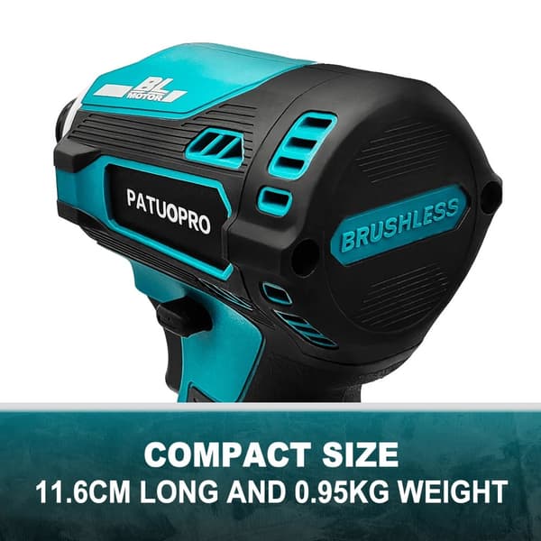 Elektrisk Sladdlös Slagskruvdragare, Borstlös Motor, 3500 RPM, Kompakt Design,Batteri ingår inte