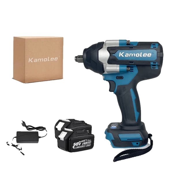 Kamolee Elektrisk Slagnyckel, 1800N.M Moment, Borstlös Motor,EU, 2x5.0Ah Kartong