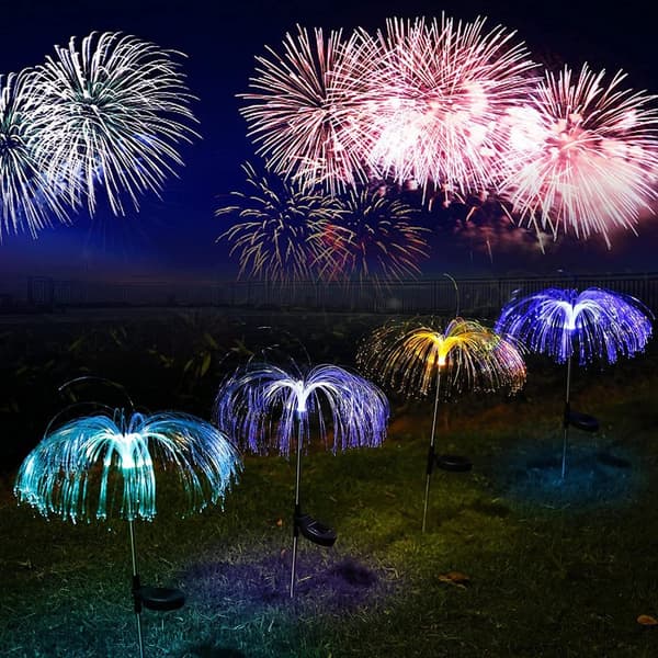 Solar Flower Garden Lights Jellyfish 2 kpl Monivärinen