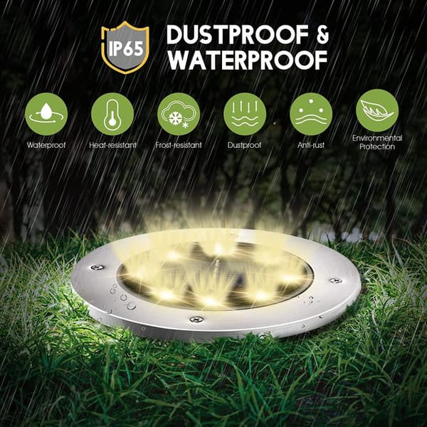 Solar Ground Lights 12 High Power LEDs 6-pack Flerfarget