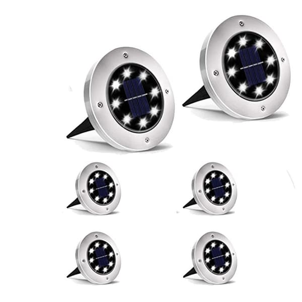 Solar Ground Lights 12 High Power LEDs 6-pack Flerfarget