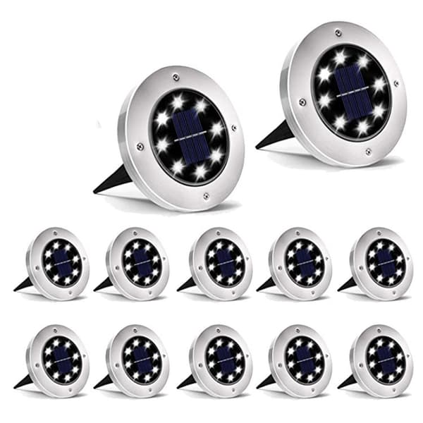 Solar Ground Lights 8 High power LEDs 12-pack Flerfärgad