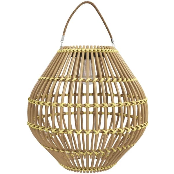 Rootz Garden Light - Solar Light - Garden Solar Light - PE Rattan - Boho Design - Gul - 31cm x 31cm x 32cm