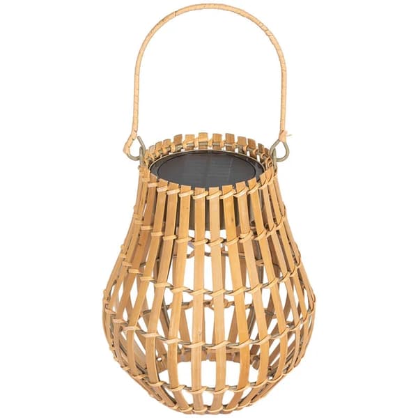 Rootz Garden Lighting - Ulkovalaistus aurinkoenergialla - 3 kirkkaustasoa - Automaattinen toiminta - Bambuvarjostin - Metalli-Muovi - Luonnonpuu - Ø18