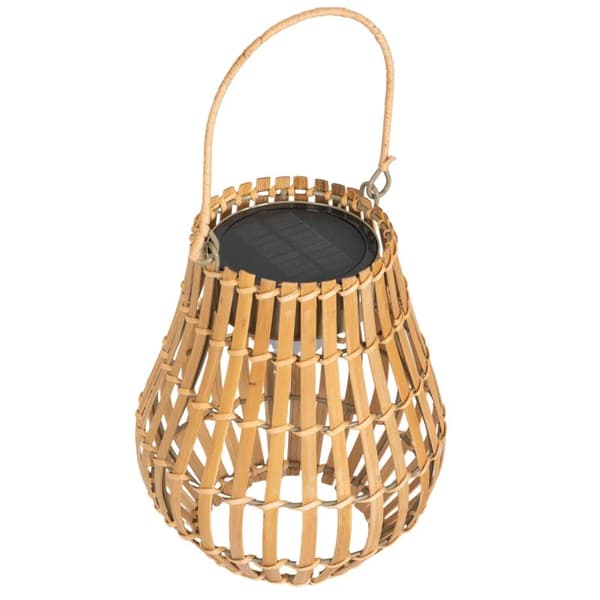 Rootz Garden Lighting - Ulkovalaistus aurinkoenergialla - 3 kirkkaustasoa - Automaattinen toiminta - Bambuvarjostin - Metalli-Muovi - Luonnonpuu - Ø18