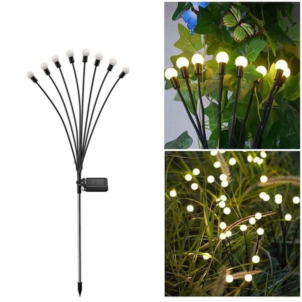 INF Solar Firefly Lights - 8 varmhvite lysdioder - Utendørs hagedekor