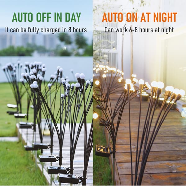 INF Solar Firefly Lights - 8 varmhvite lysdioder - Utendørs hagedekor