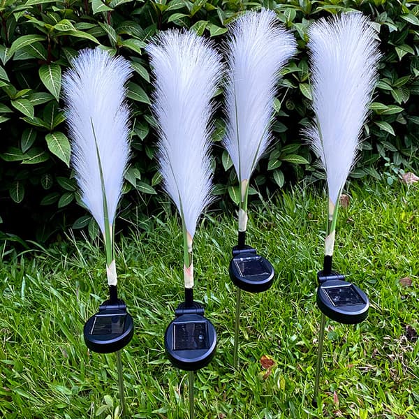 INF 2-pakke solcellelamper - solcelledrevne fiberoptiske sivlys - varmhvite - LED landskapslys